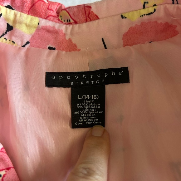 Apostrophe Pink and Red Trench Coat with Vibrant Floral Pattern - Picture 3 of 7